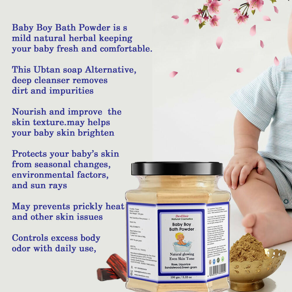 DevElixir Baby Boy Bath Powder Natural Glow