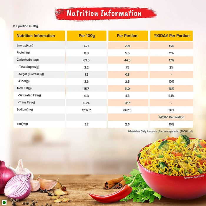 Nestle Maggi 2-Minute Noodles Masala - 70g (Pack of 12)