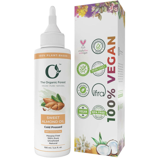 The Organic Forest Sweet Almond Oil For Skin, Face, Hair