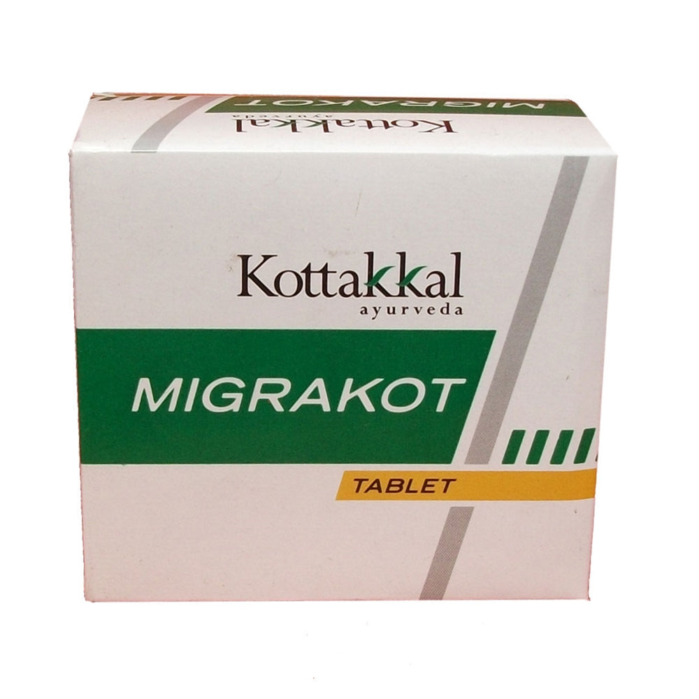 Buy Kottakkal Arya Vaidya Sala Migrakot Tablets - Ayurvedic support for Migraines & Headaches from DrMediCart, Ship from India to USA