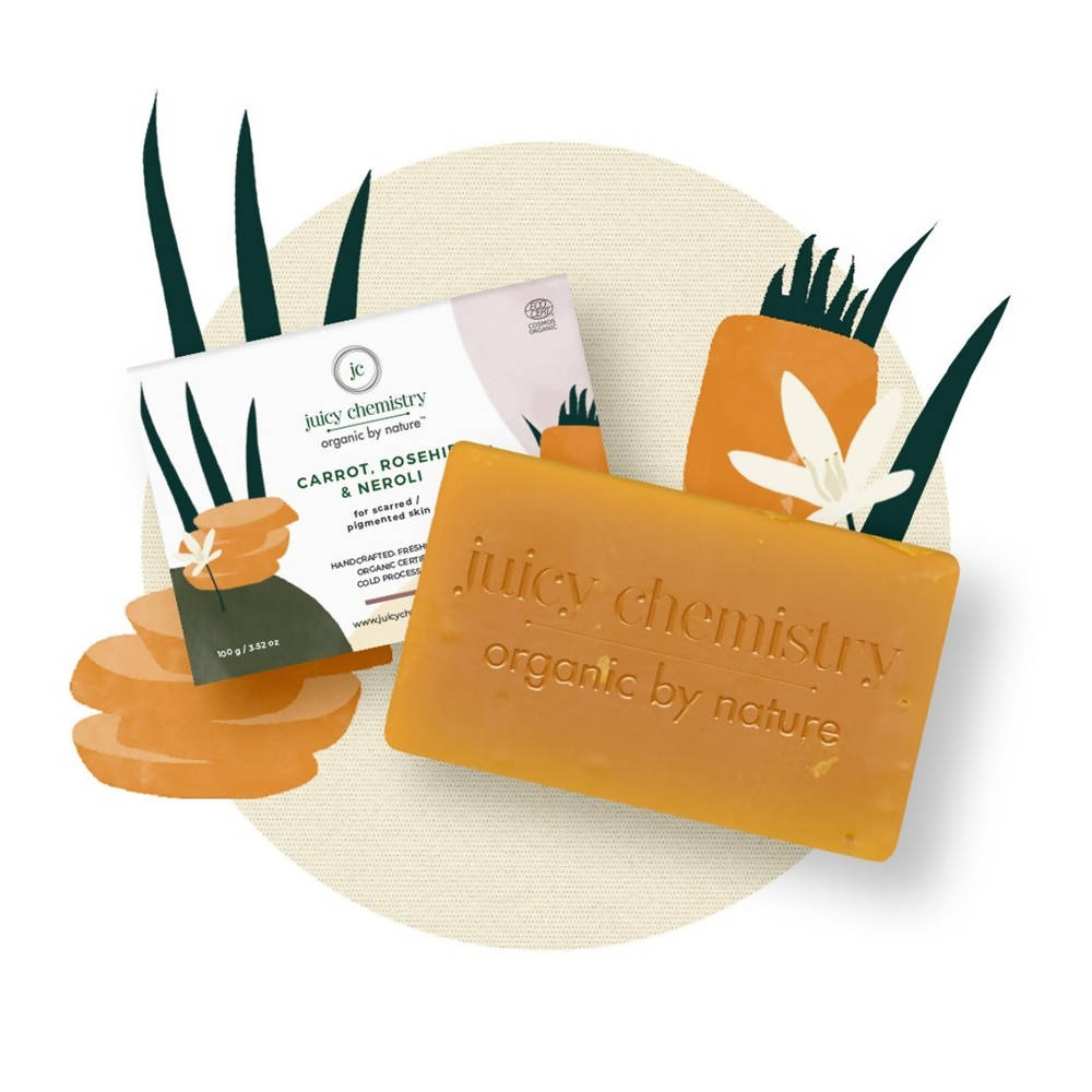 Juicy Chemistry Carrot , Rosehip & Neroli Soap For Scarred