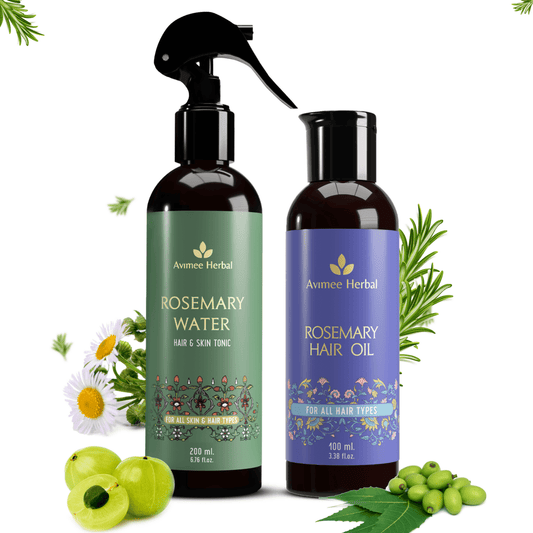 Avimee Herbal Rosemary Hair Care Routine Combo: Rosemary Water Spray & Rosemary Hair Oil
