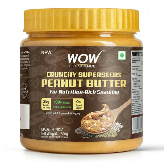 Buy Wow Life Science Crunchy Superseeds Peanut Butter from DrMediCart