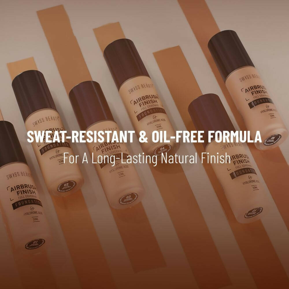 Swiss Beauty Airbrush Finish Full Coverage Foundation - Golden Beige