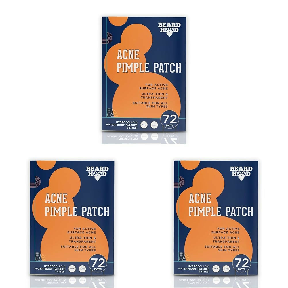 Beardhood Acne Pimple Patch Hydrocolloid Waterproof Patches For Active Surface Acne, Absorbs Pimple Overnight