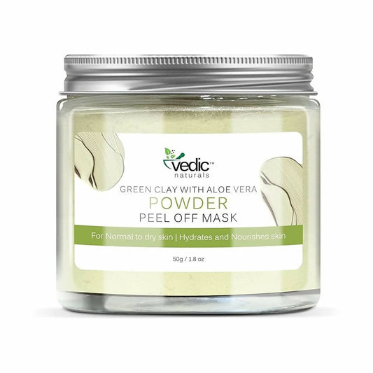 Vedic Naturals Green Clay With Aloe Vera Powder Peel Off Mask