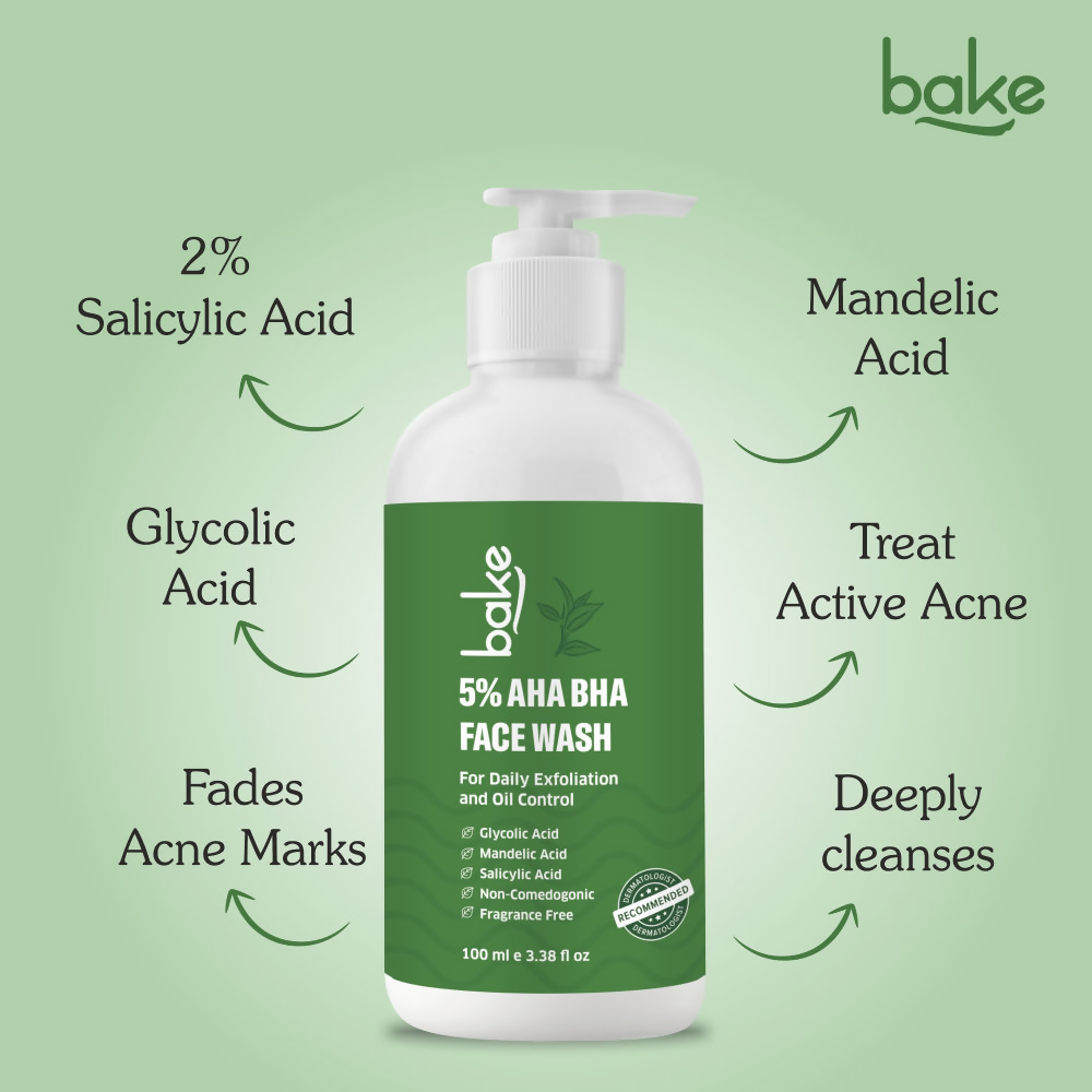 Bake 5% AHA BHA Face Wash With Salicylic Acid