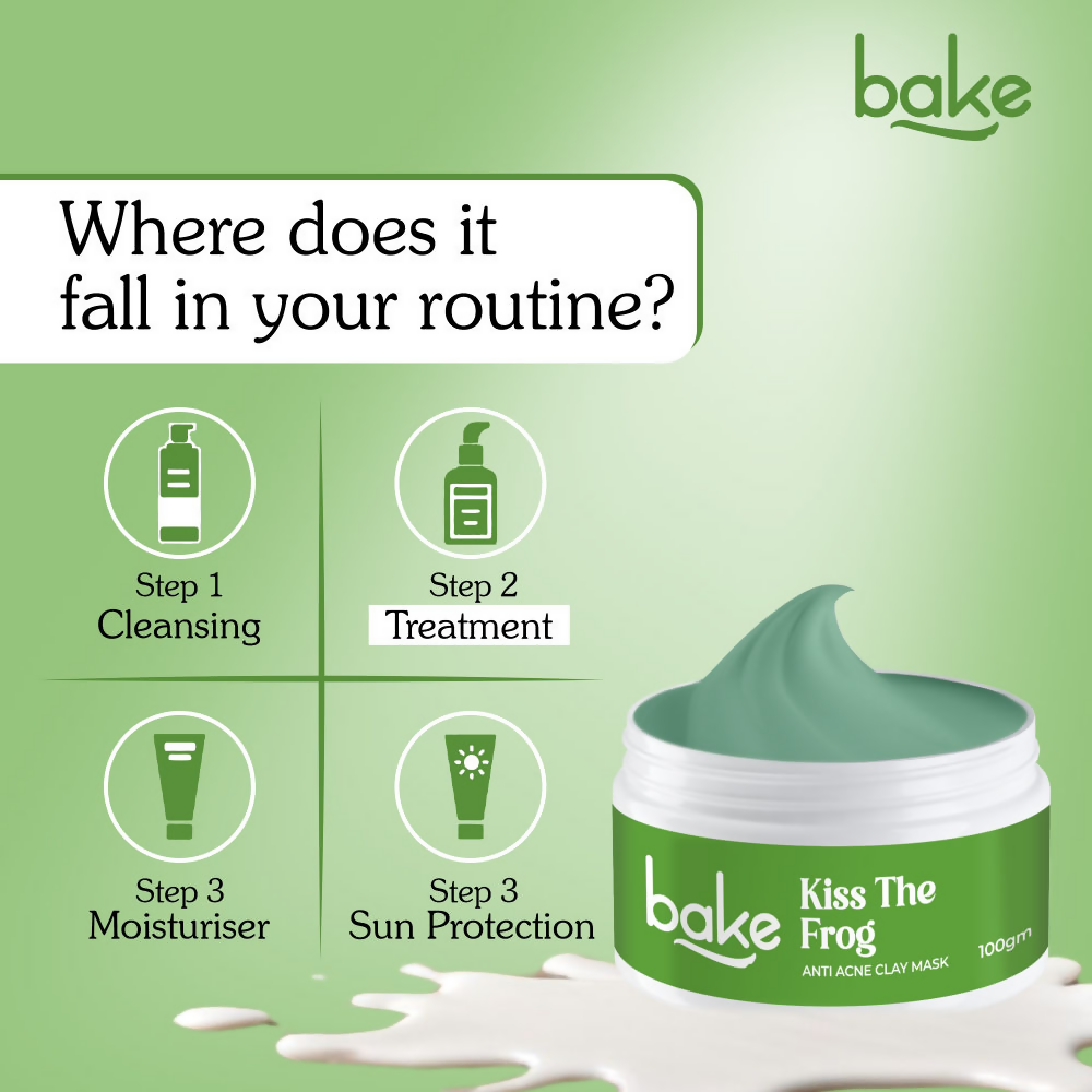 Bake Kiss The Frog Anti Acne Clay Mask With 2% Salicylic Acid & Niacinamide