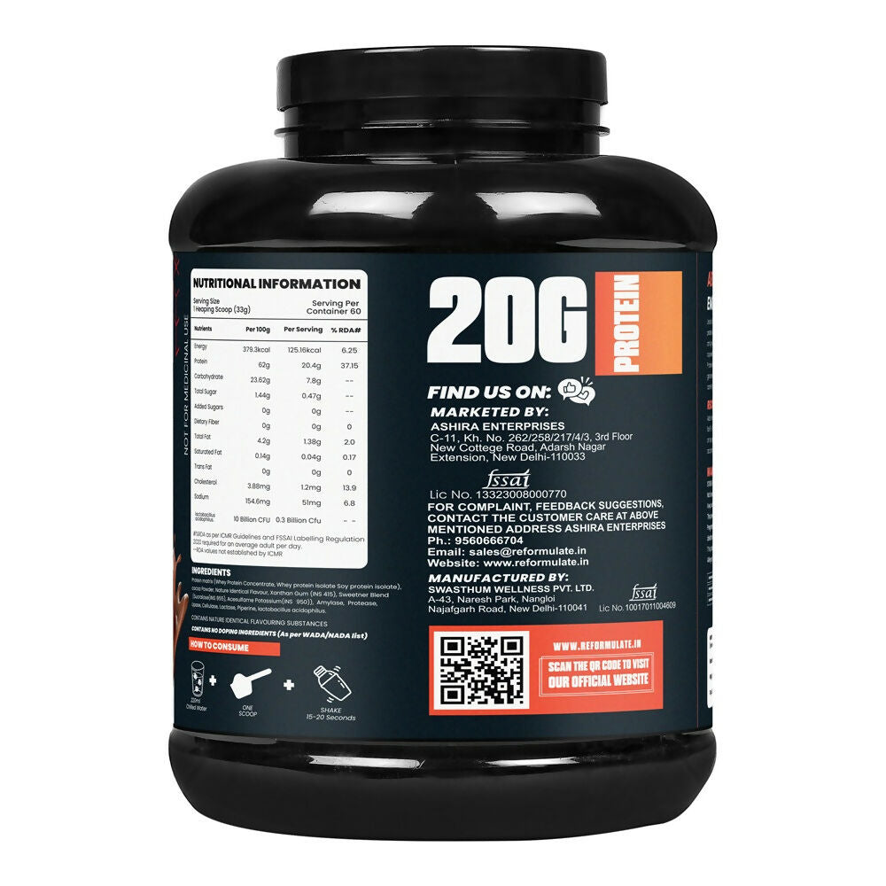 Reformulate Emerge I Whey Protein I Your Daily Meal Replacement Formula I 20 G I Protein I 5.1 G Bcaa's I 10 G Eaa's - Chocolate