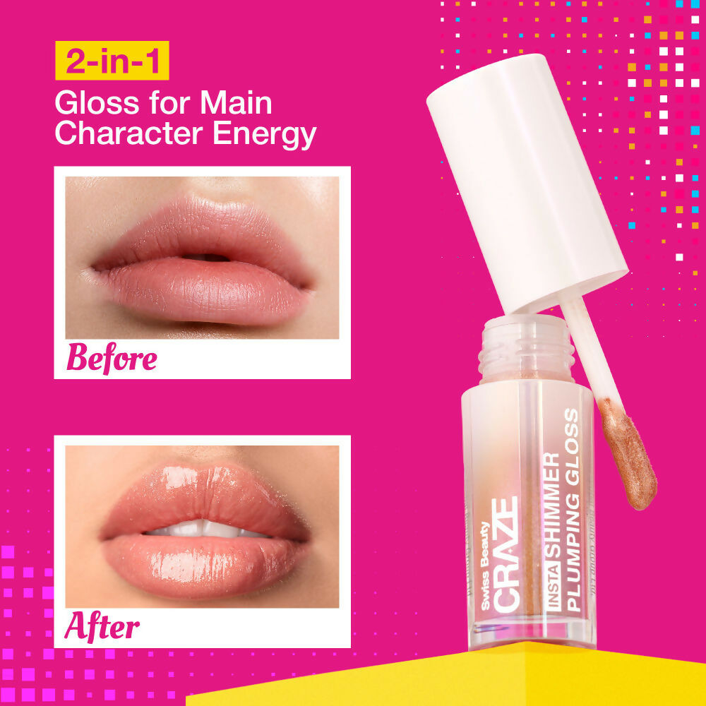 Swiss Beauty Craze Insta Shimmer Plumping Gloss - 1. Main Character