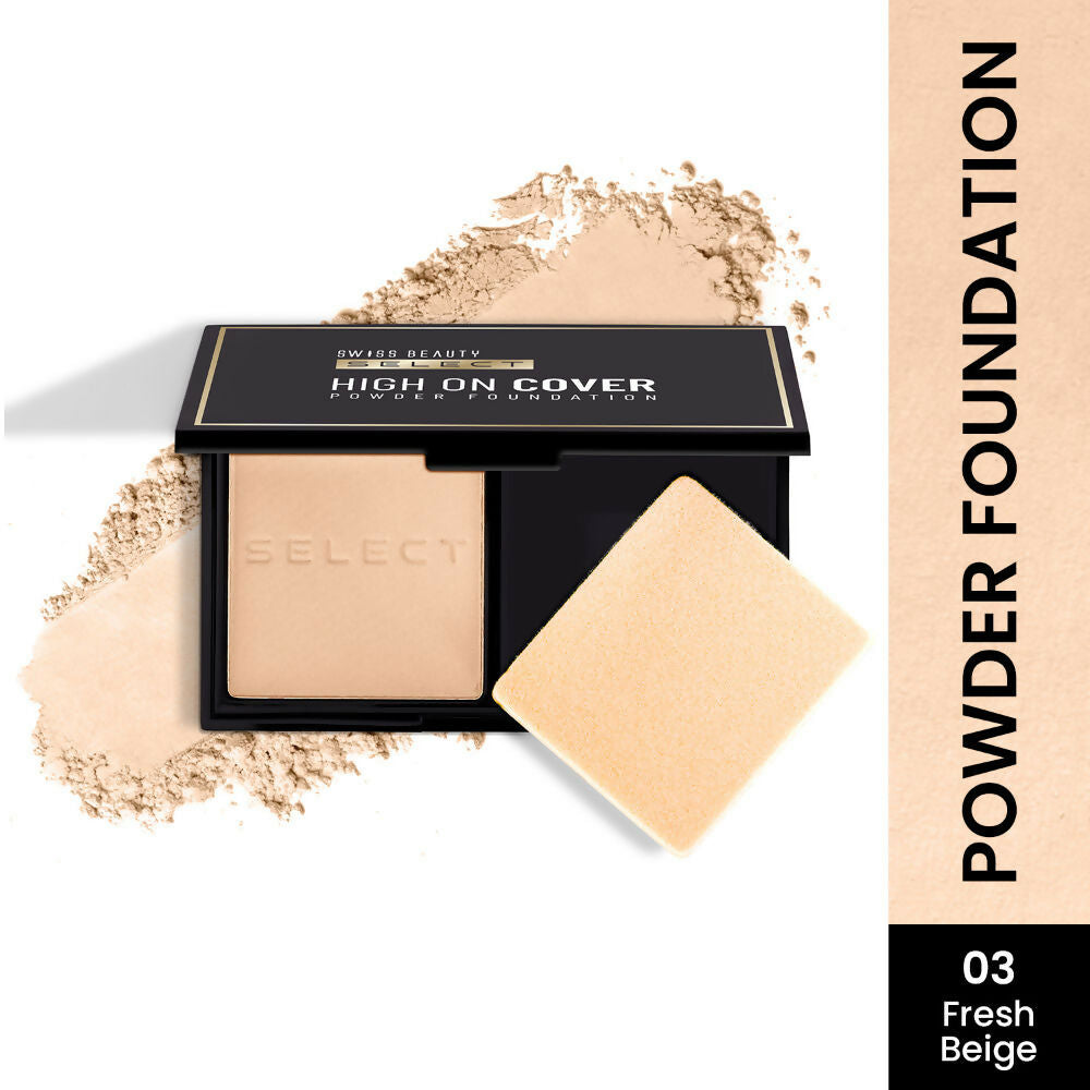 Swiss Beauty Select High On Cover Powder Foundation - 3 Fresh Beige