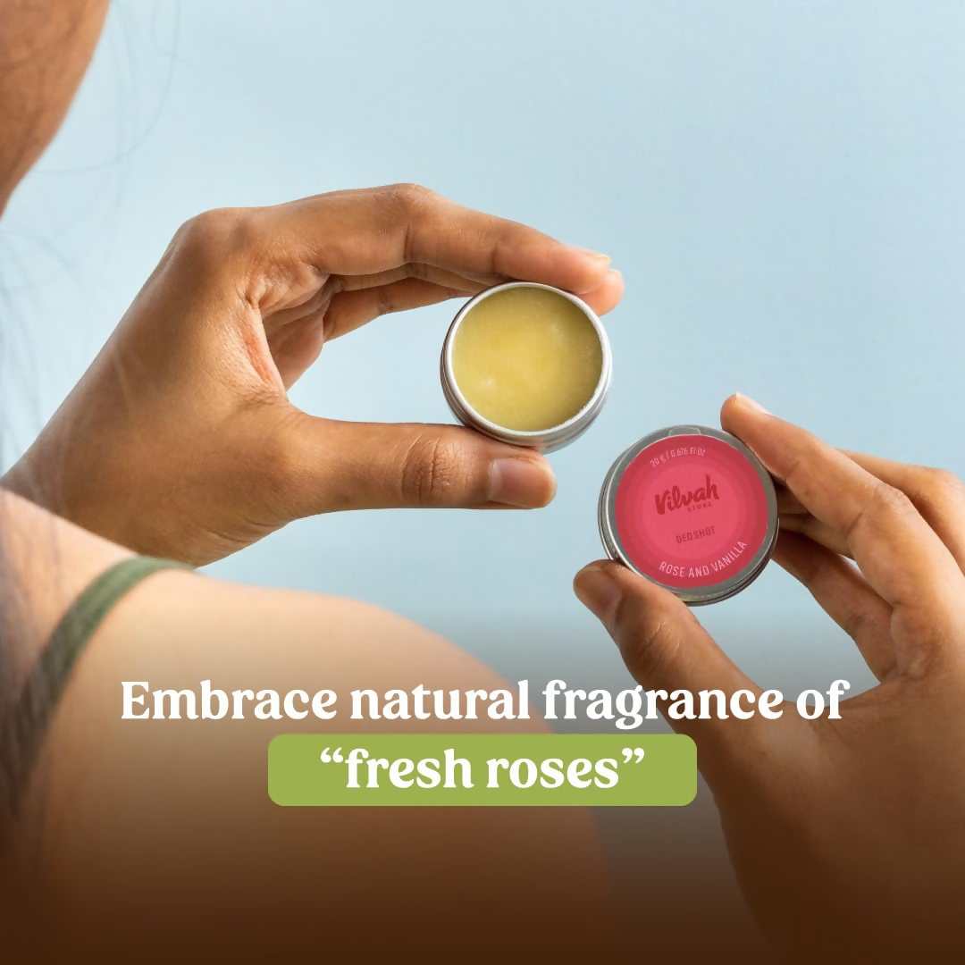 Vilvah Store Rose And Vanilla Deo Shot 24 Hour Odor-Free Underarms