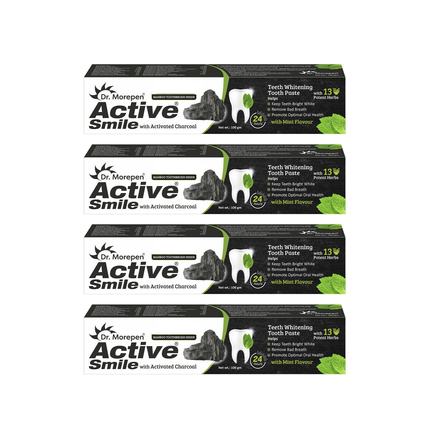 Dr. Morepen Active Smile Charcoal Toothpaste for Teeth Whitening & Bad Breath Removal