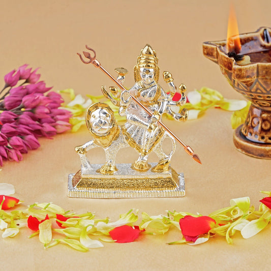 Buy Estele Gold-Polished Religious goddess Durga Ma Idol for Pooja & Car decor