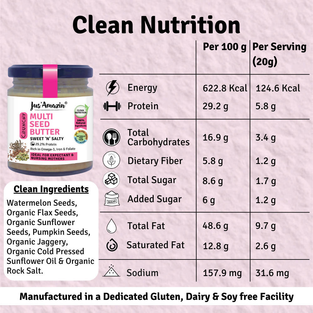 Jus Amazin Multi seed Butter Sweet N Salty