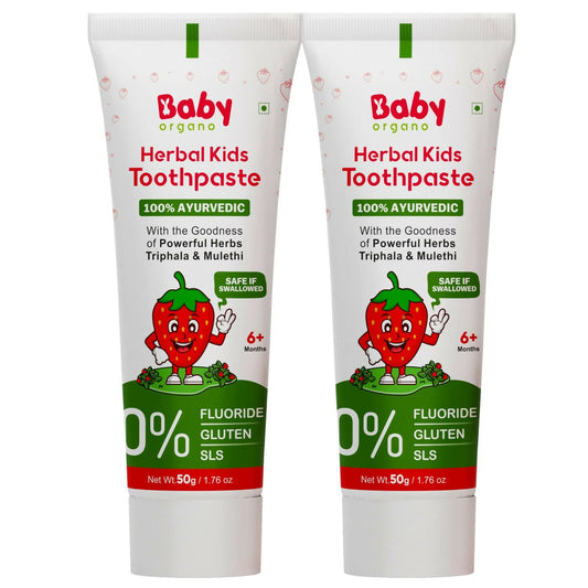 Babyorgano 100% Ayurvedic Herbal Kids Toothpaste - Strawberry Flavor