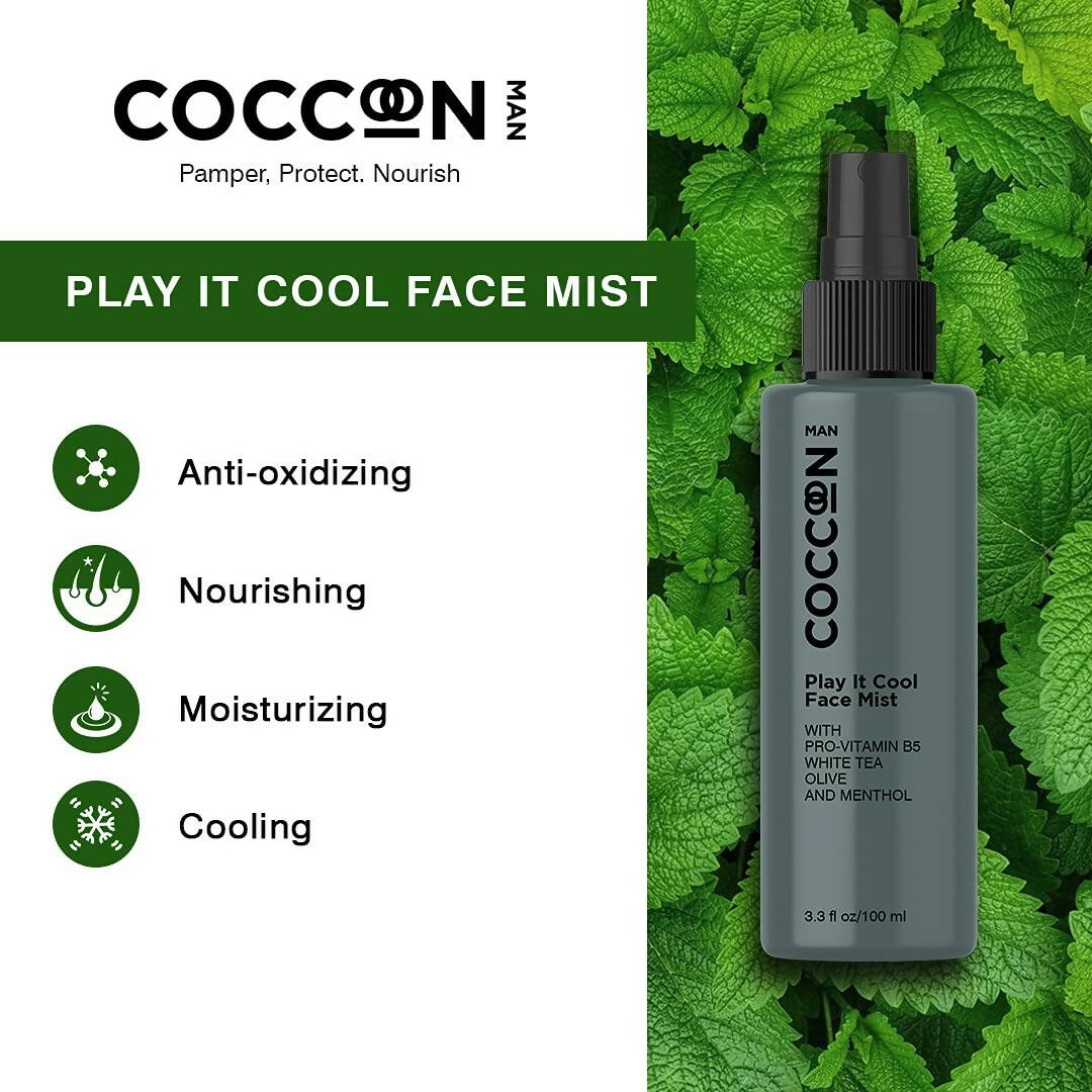 Coccoon Play It Cool Face Mist With Pro-Vitamin B5, White Tea, Olive & Menthol