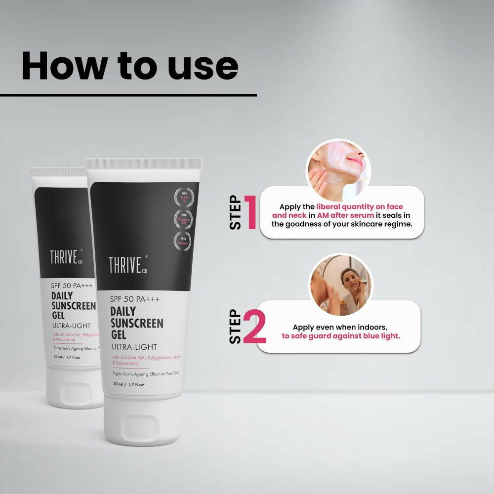 ThriveCo Ultra-Light Daily Sunscreen Gel With SPF 50 PA+++ - Drmedicart