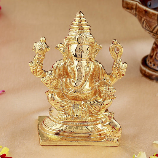 Buy Estele Gold-Polished Spiritual Lord Ganesha Idol for Gifts & HouseWarming/Home/Office Decors