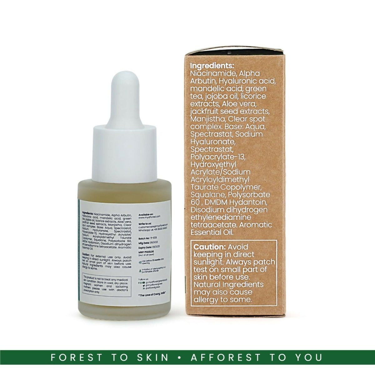 Afforest Jackfruit Bedtime Serum with 0.3% Alpha Arbutin, 1% Hyaluronic acid, Jackfruit seed extracts