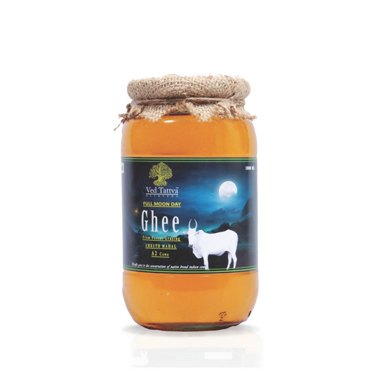 Tatsat Full Moon Day Ghee From Forest Gazing Amruth Mahal A2 Cows | Indian Hallikar Cow Ghee, Pure A2 Ghee, Natural & Healthy, Non-GMO