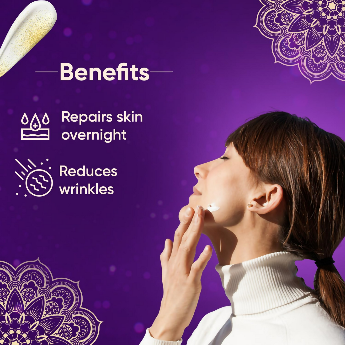 Rania Night Cream with Vitamin C, 24K Gold, Niacinamide