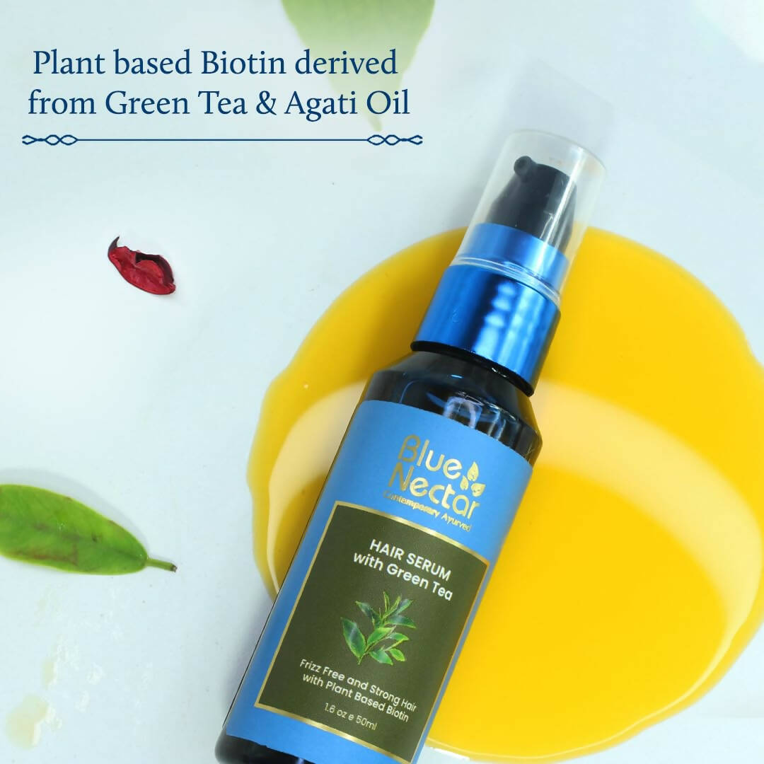 Blue Nectar Green Tea Hair Serum for Dry Frizzy Hair