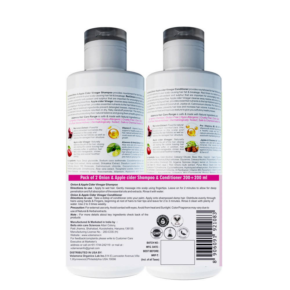 Volamena Onion Apple Cider Vinegar Shampoo And Conditioner
