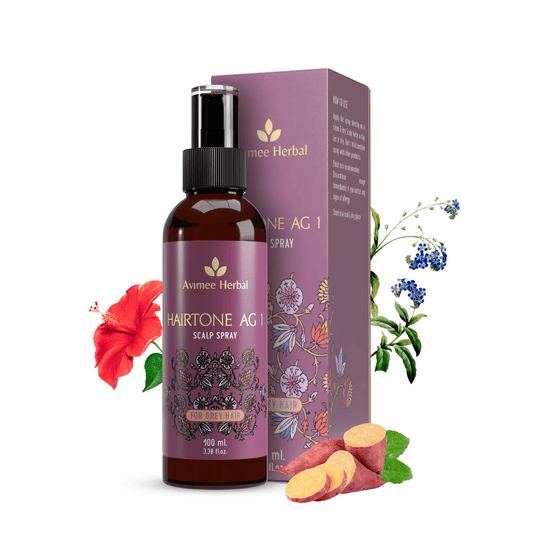 Avimee Herbal Hairtone AG 1 Scalp Spray For Grey Hair With Indigo, Henna, Beet Root and Hibiscus Extracts