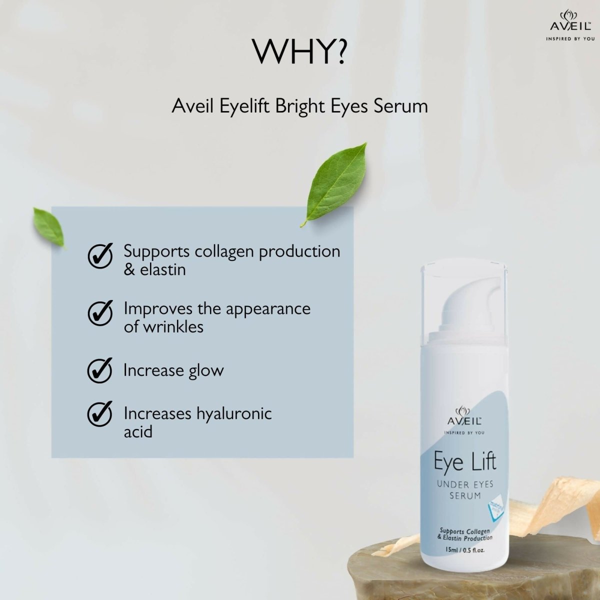 Aveil Eye Lift Under Eyes Serum - Smoothens Fine Lines & Wrinkles
