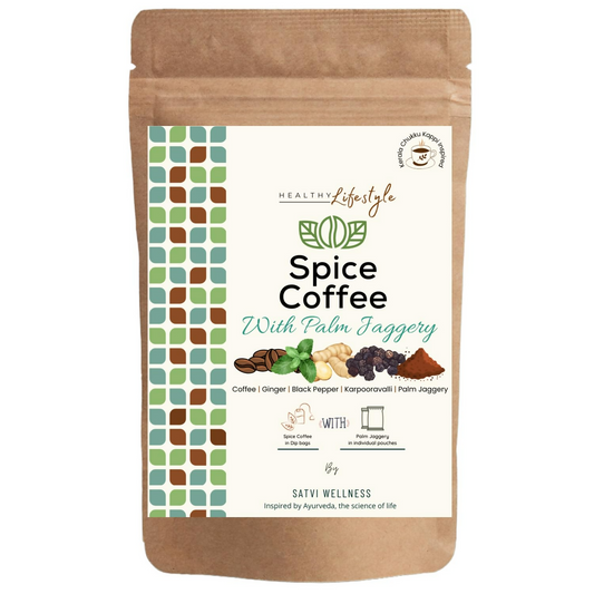 Satvi Wellness Chukkukappi with Karpooravalli/ Panikoorkka and Palm jaggery Blend of Coffee