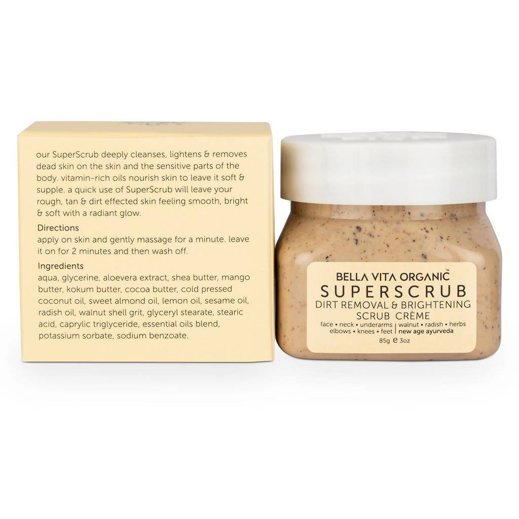 Bella Vita Organic SuperScrub Dirt Removal & Skin Brightening Scrub Creme - DrMediCart