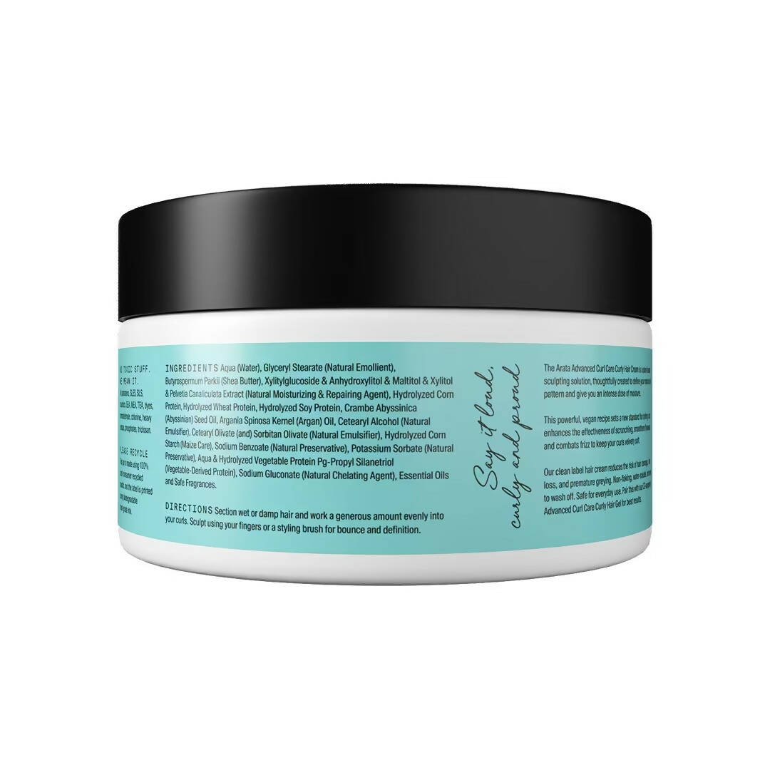 Arata Curly Hair Cream For Curl Definition With Abyssinian Seed Oil & Shea Butter
