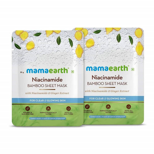 Mamaearth Niacinamide Bamboo Sheet Mask Pack Of 20