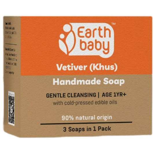 Earthbaby Natural Handmade Vetiver (Khus) Bath Soap
