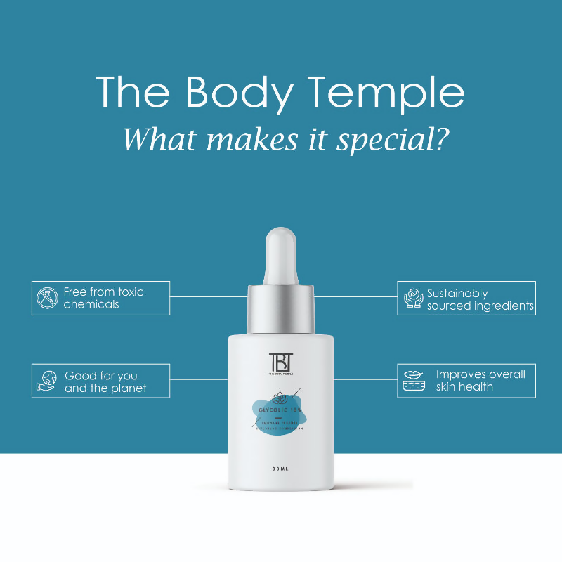The Body Temple Glycolic 10% Face Serum