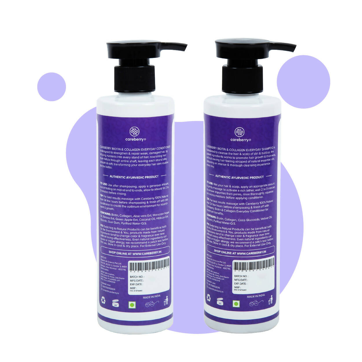 Careberry Biotin & Collagen Everyday Shampoo + Conditioner for Fast Hair Growth - DrMediCart
