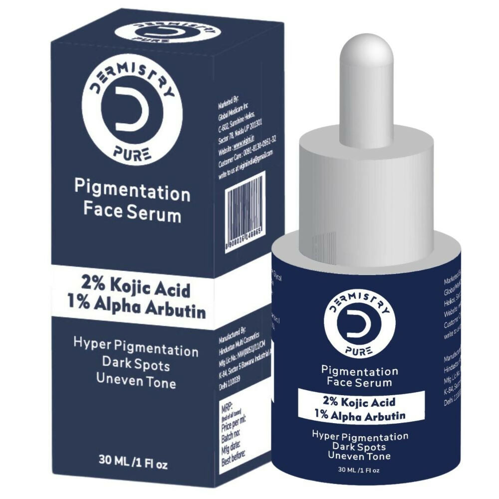Dermistry Pure 2% Kojic Acid 1% Alpha Arbutin Instant Glowing Bright Light Pigmentation Spots Serum