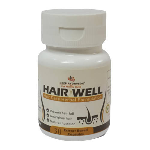 Deep Ayurveda Hair Well 500mg Veg Capsules
