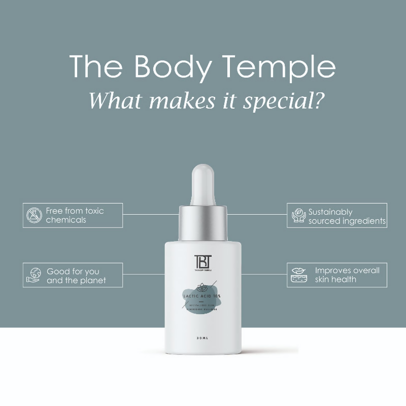 The Body Temple Lactic Acid 10% Face Serum