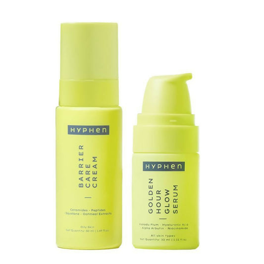 Hyphen By Kriti Sanon Daily Night Care Routine with Glow Serum & Barrier Care Cream For Oily & Combination Skin