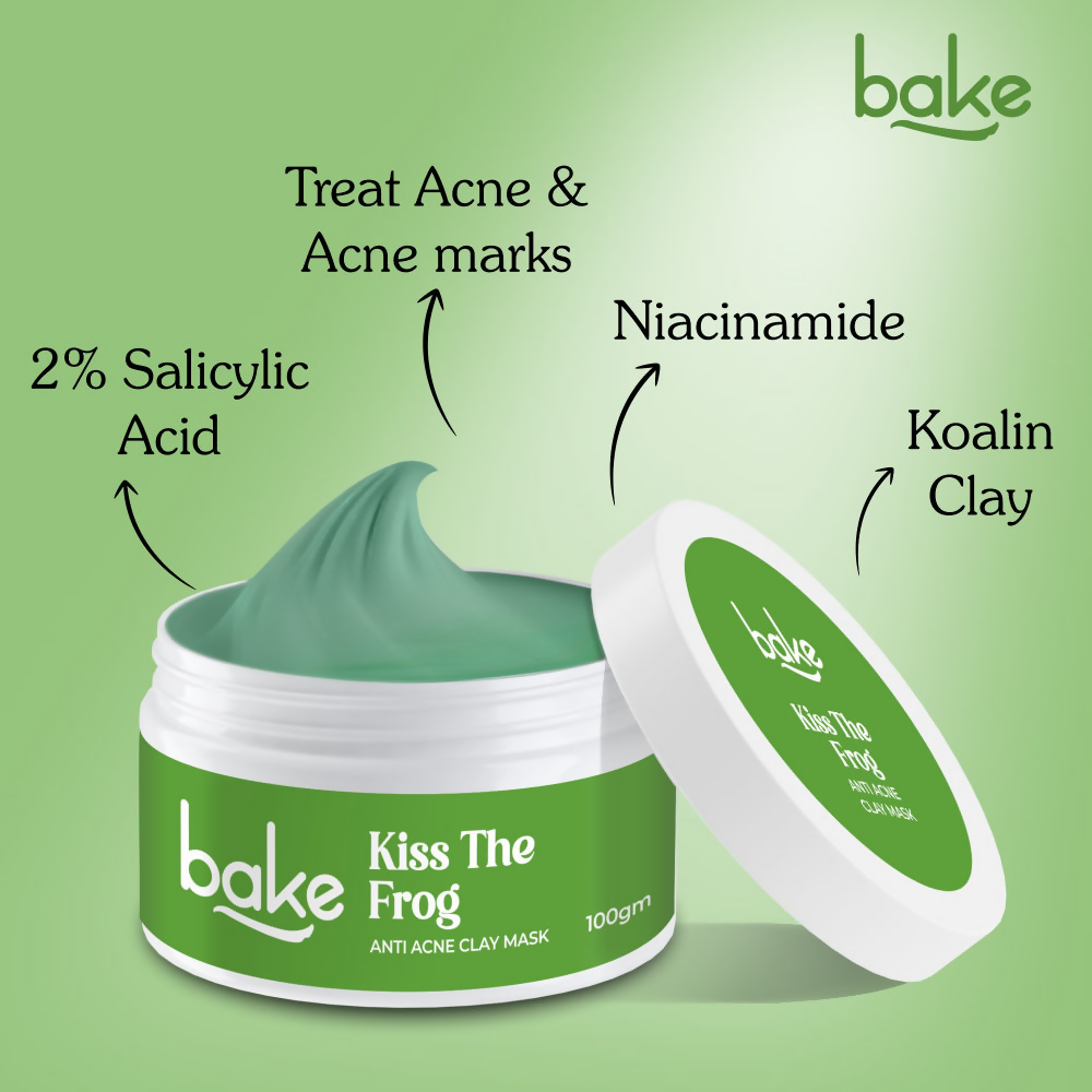 Bake Kiss The Frog Anti Acne Clay Mask With 2% Salicylic Acid & Niacinamide