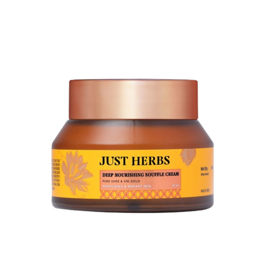 Just Herbs Pure Ghee & 24K Gold Deep Nourishing Souffle Cream