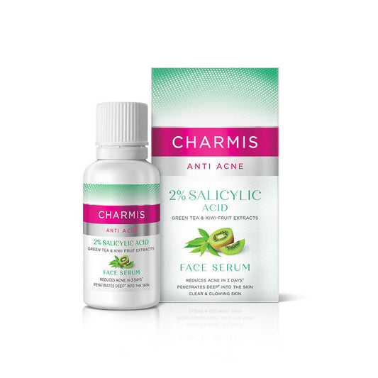Charmis Anti Acne 2% Salicylic Acid Face Serum with Green Tea & Kiwi Extracts for Clear & Glowing Skin