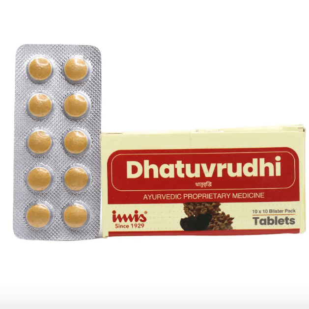 Buy Dhatuvrudhi Tablets (100 Tabs) - Herbal Strength & Vitality Booster from DrMediCart, Ship from India to USA