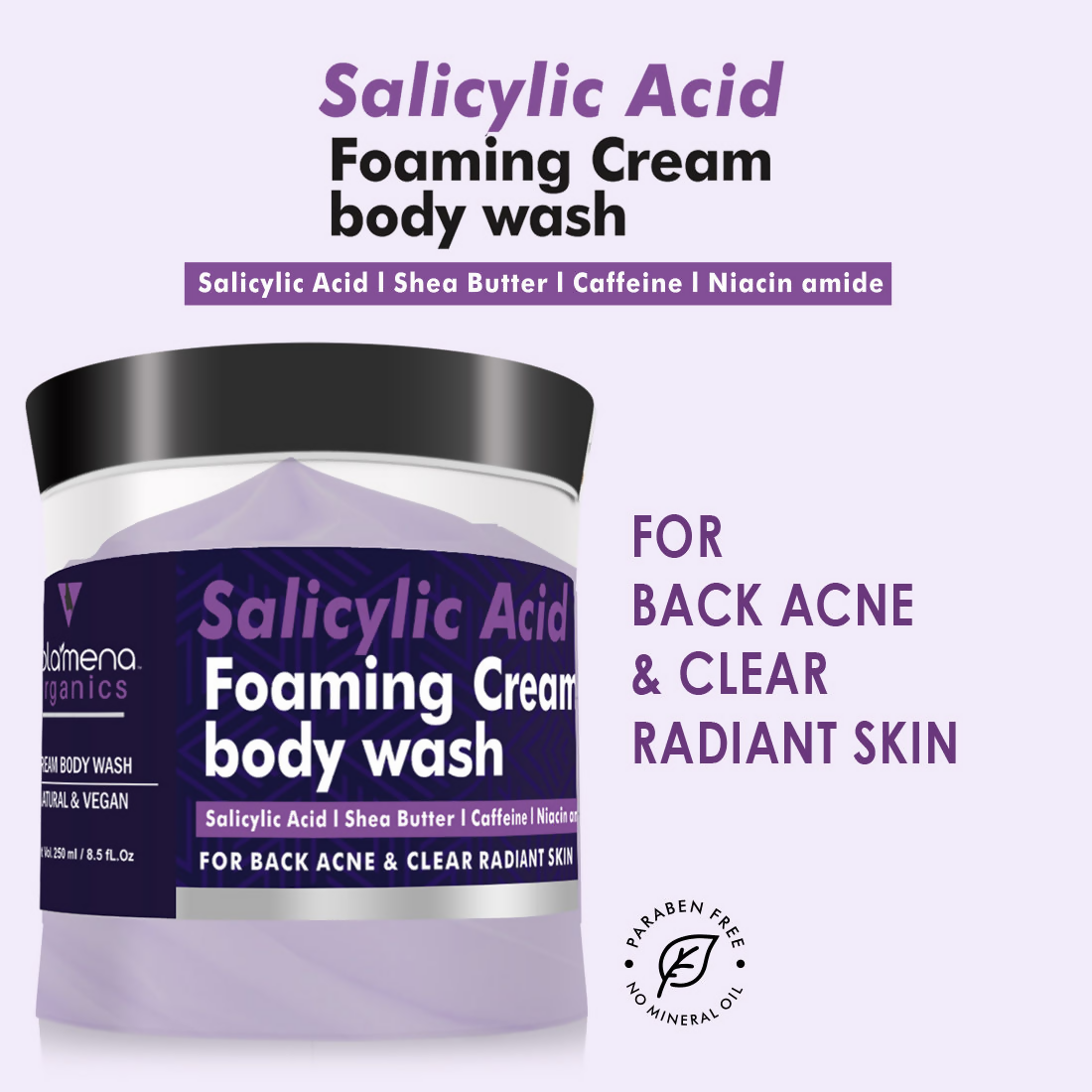 Volamena Organics Salicylic Acid Foaming Cream Body Wash