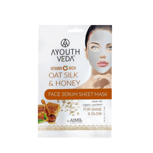 Ayouthveda Vitamin C Rich Oats Silk & Honey Face Serum Sheet Mask