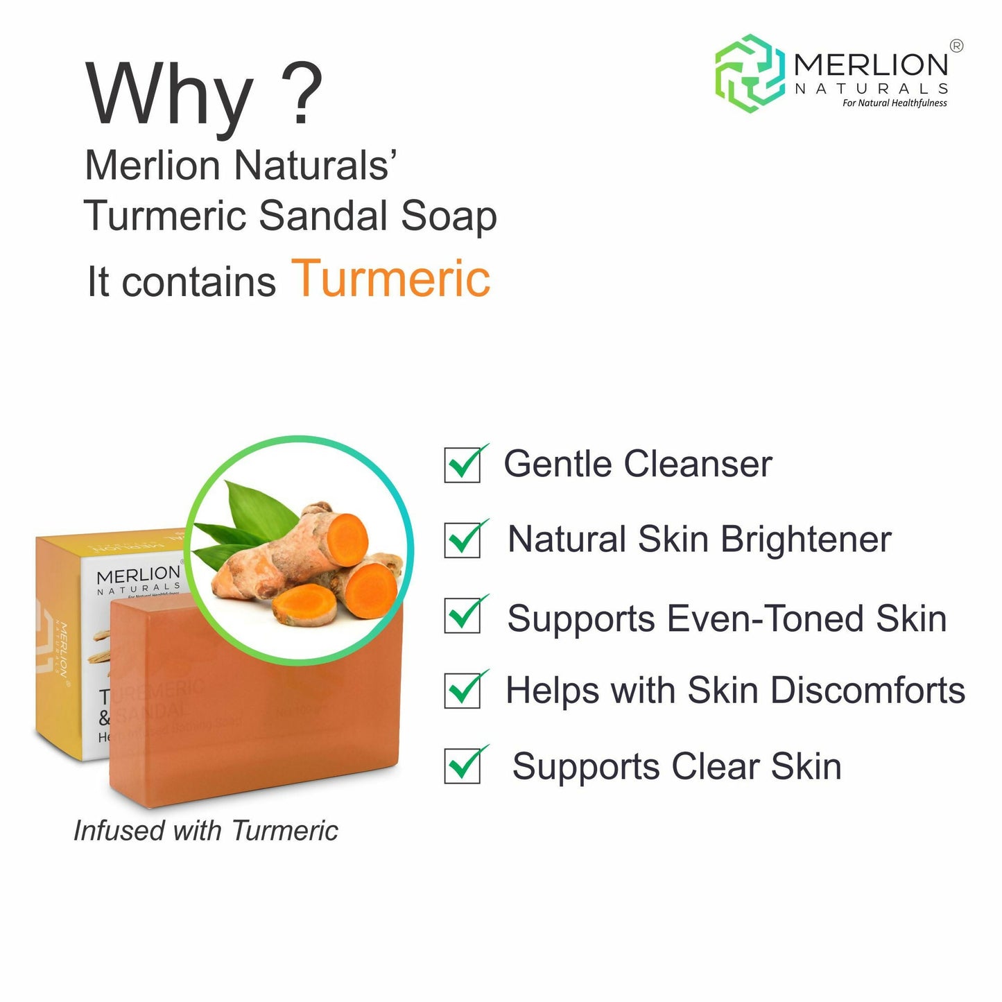 Merlion Naturals Turmeric and Sandal Glycerine Soap