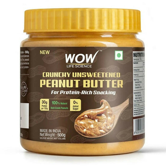 Buy Wow Life Science Crunchy Unsweetened Peanut Butter from DrMediCart