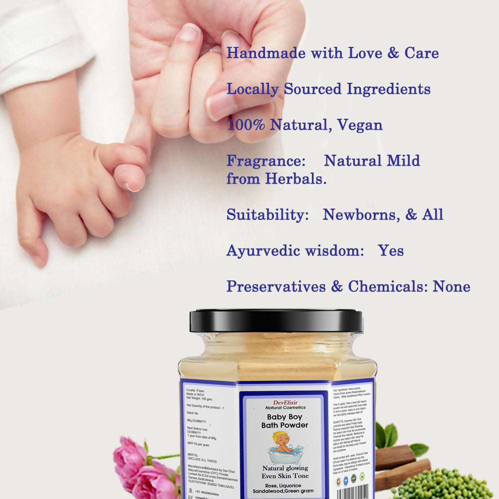 DevElixir Baby Boy Bath Powder Natural Glow